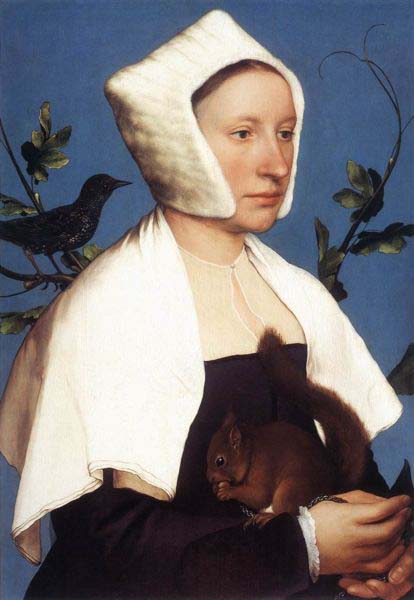 Portrait of a Lady with a Squirrel and a Starling